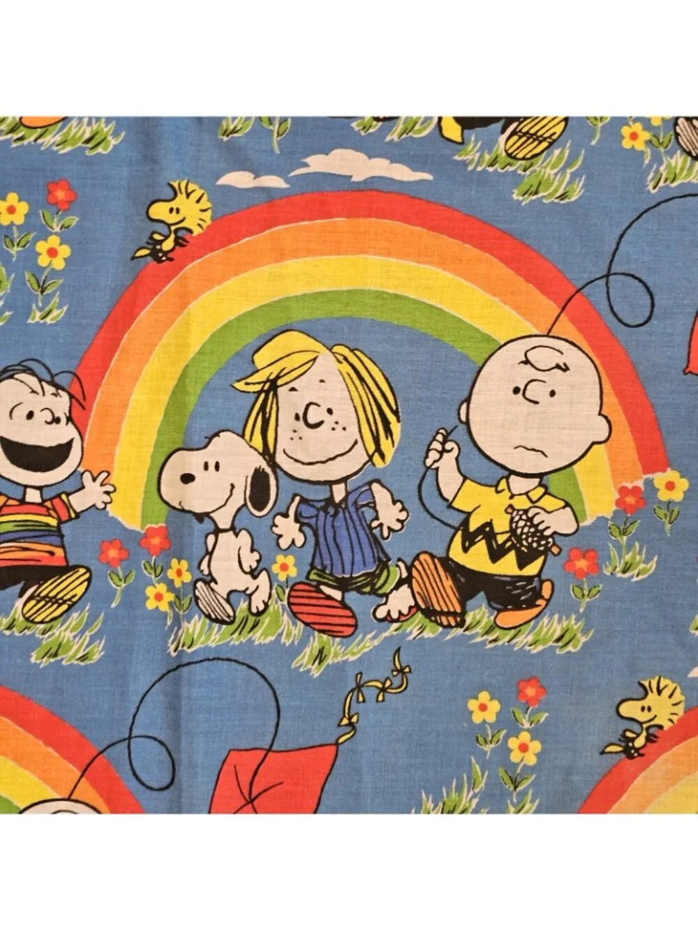 VTG Peanuts Rainbow Race Day Charlie Brown Snoopy Window‎ Valances 2 29